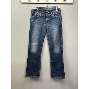 Silver Jeans Toni Jeans Womens 30x31 Blue Bootcut Embroidered Pockets Stretch